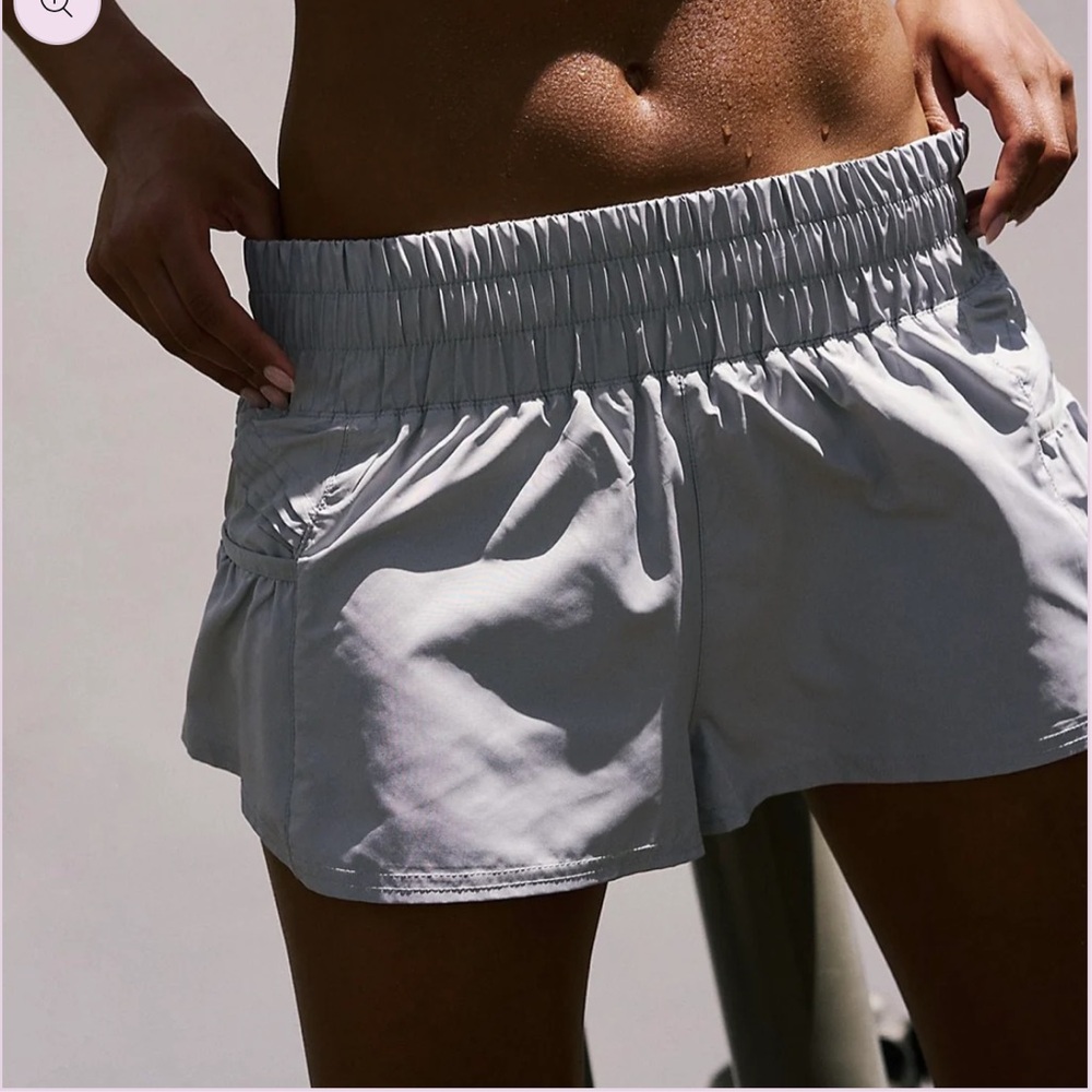 FP Movement Free People Light Gray Get Your Flirt On Shorts Size Large